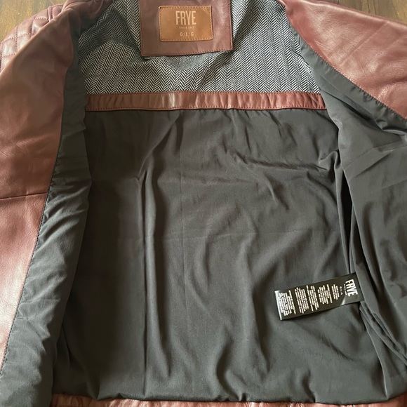 Frye women’s LEATHER BIKER JACKET - Picture 12 of 16